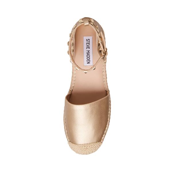 Steve Madden Alissa Women's Flat Shoes Gold | SM-713QZ