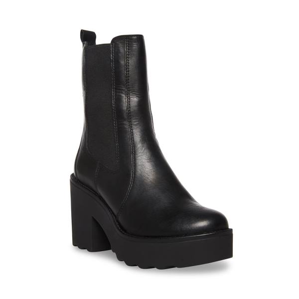 Steve Madden Andara Leather Women's Booties Black | SM-305XW