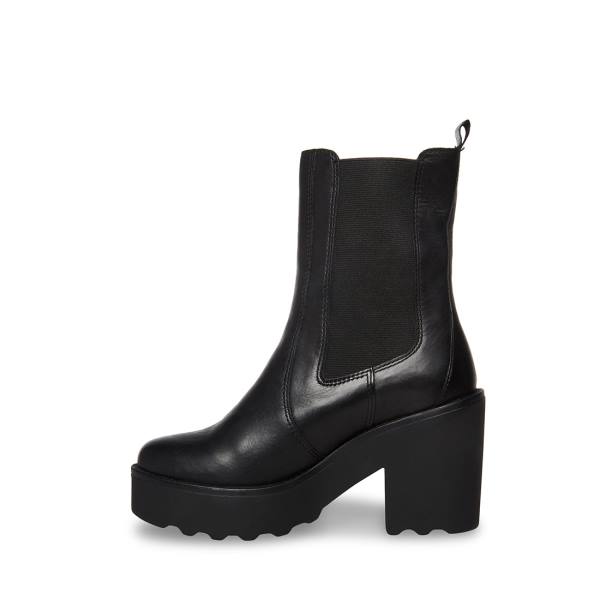 Steve Madden Andara Leather Women's Booties Black | SM-305XW