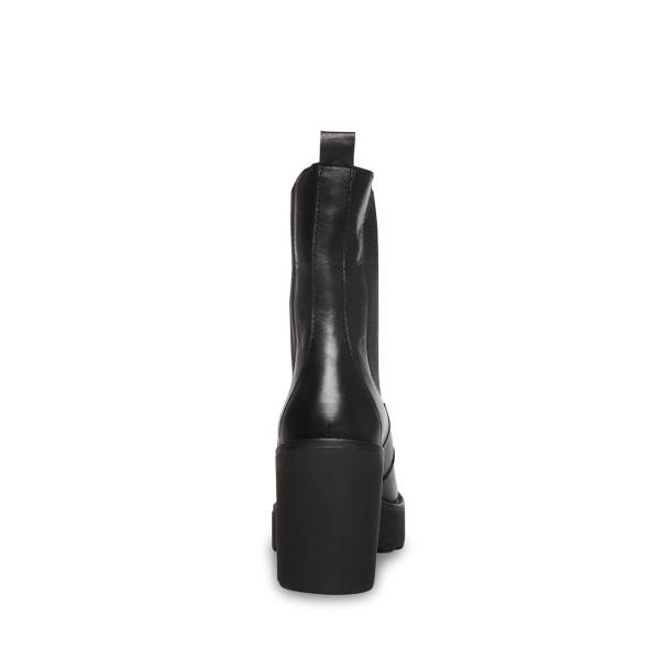 Steve Madden Andara Leather Women's Booties Black | SM-305XW