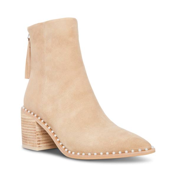 Steve Madden Aquarius Tan Suede Women's Booties Brown | SM-018ZC
