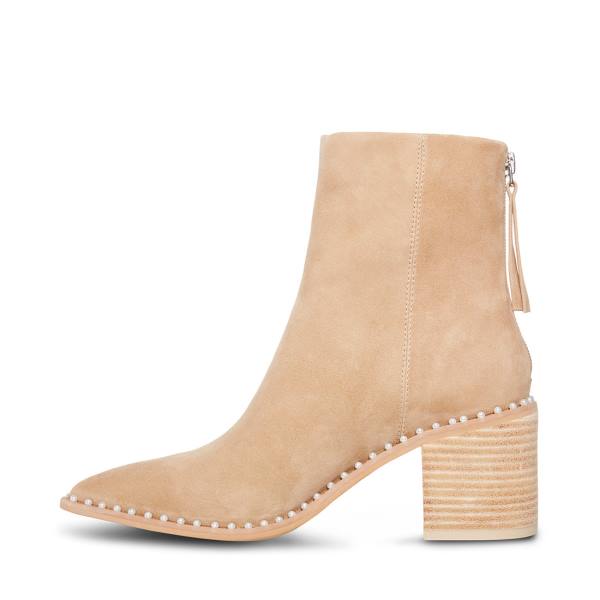 Steve Madden Aquarius Tan Suede Women's Booties Brown | SM-018ZC