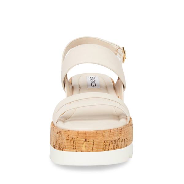 Steve Madden Athena Leather Women's Sandals White | SM-948YU