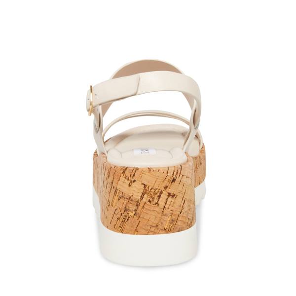 Steve Madden Athena Leather Women's Sandals White | SM-948YU