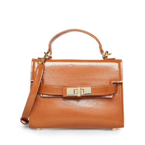 Steve Madden Bdignify Cognac Patent Women's Crossbody Bags Brown | SM-318JF