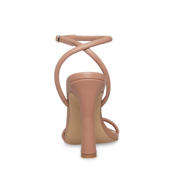 Steve Madden Becky Tan Leather Women's Heels Brown | SM-047RW