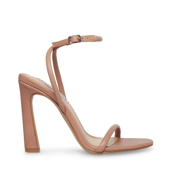 Steve Madden Becky Tan Leather Women\'s Heels Brown | SM-047RW