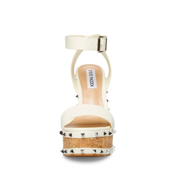 Steve Madden Behati Bone Women's Sandals Beige | SM-378QF