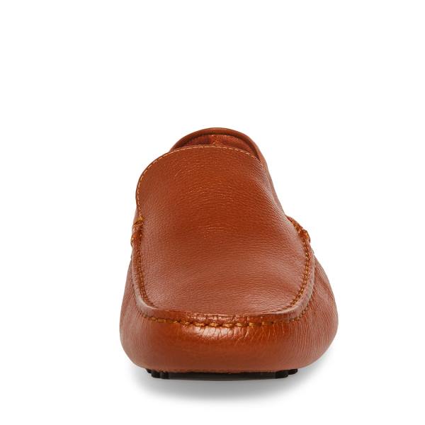 Steve Madden Bergamo Tan Leather Men's Loafers Brown | SM-210DF