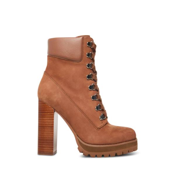 Steve Madden Beso Nubuck Women\'s Booties Brown | SM-625EP