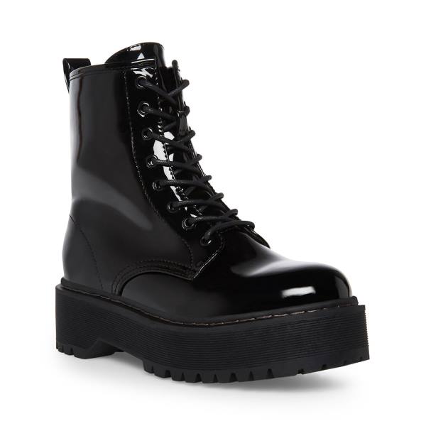 Steve Madden Bettyy Patent Women's Booties Black | SM-051DG
