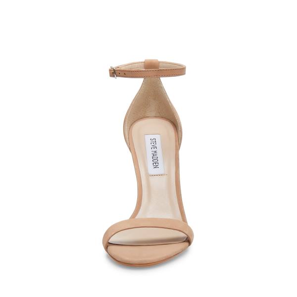 Steve Madden Brandie Camel Nubuck Women's Heels Brown | SM-539WP