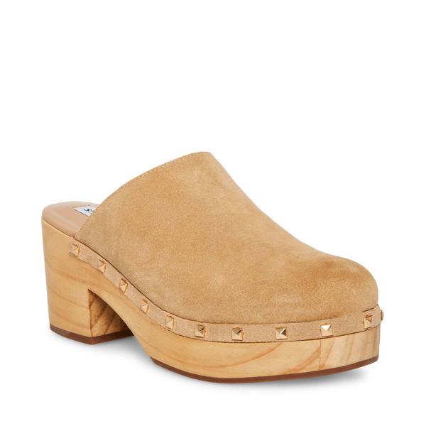 Steve Madden Bushwick Taupe Suede Women's Heels Grey Brown | SM-641AT