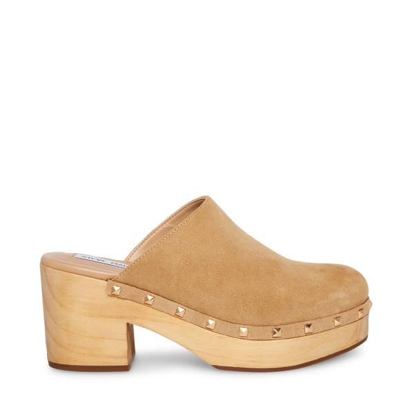 Steve Madden Bushwick Taupe Suede Women\'s Heels Grey Brown | SM-641AT