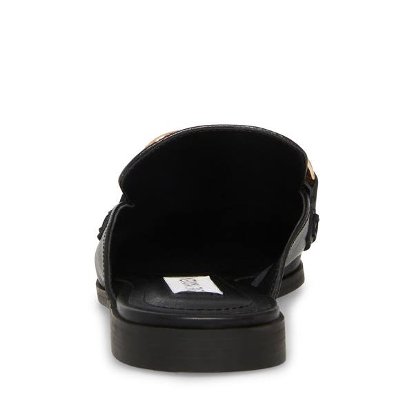 Steve Madden Cally Leather Women's Flat Shoes Black | SM-640TQ
