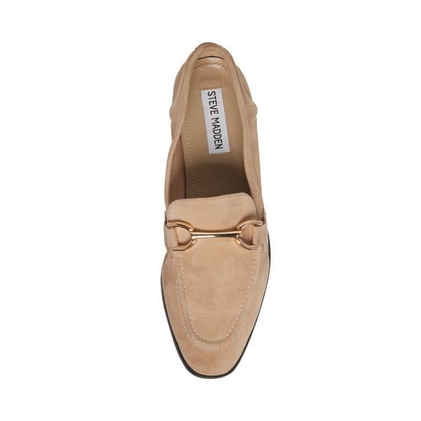 Steve Madden Carrine Tan Suede Women's Flat Shoes Brown | SM-126SV