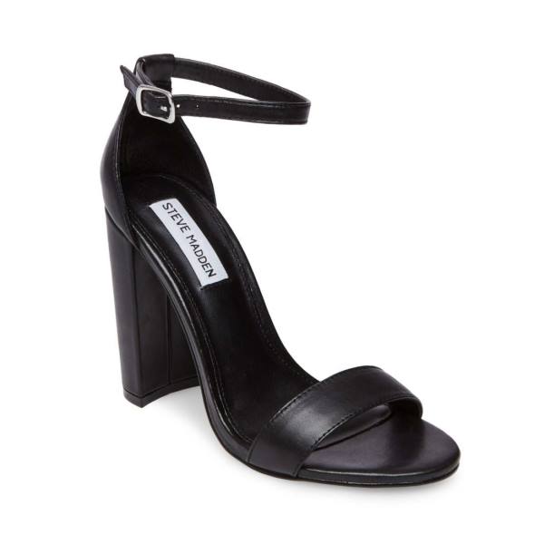 Steve Madden Carrson Leather Women's Heels Black | SM-528MF