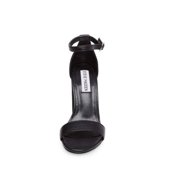 Steve Madden Carrson Leather Women's Heels Black | SM-528MF