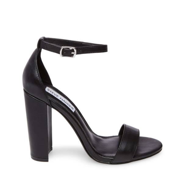 Steve Madden Carrson Leather Women\'s Heels Black | SM-528MF