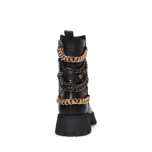 Steve Madden Chain Women's Booties Black Multicolor | SM-189MA