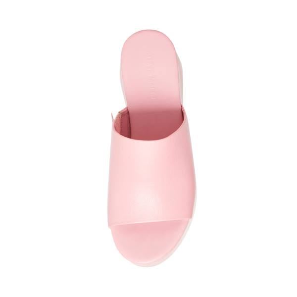 Steve Madden Christa Leather Women's Sandals Pink | SM-465RB