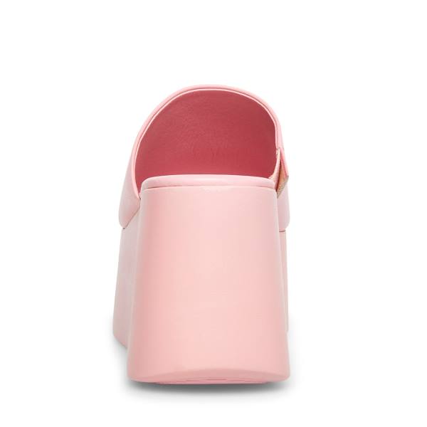 Steve Madden Christa Leather Women's Sandals Pink | SM-465RB