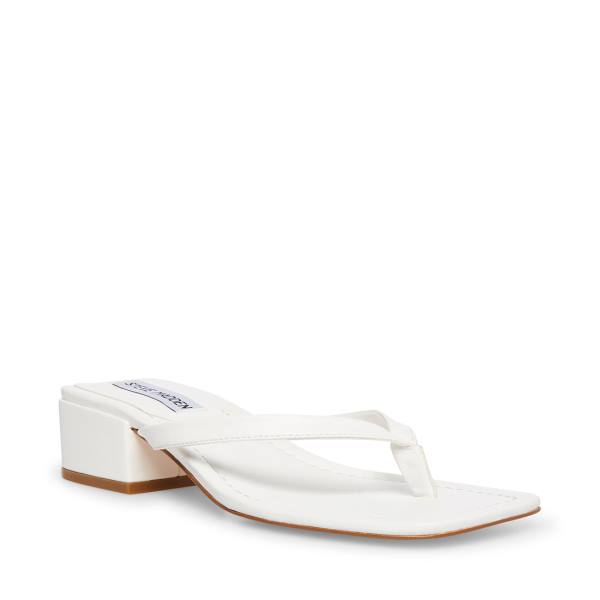 Steve Madden Claudette Women's Sandals White | SM-140BC