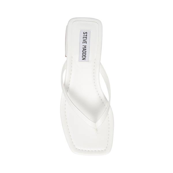 Steve Madden Claudette Women's Sandals White | SM-140BC