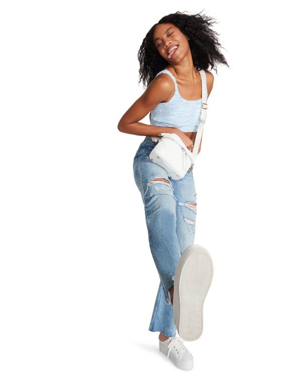 Steve Madden Cozy Knit Tank Women's Tops Blue | SM-514WT