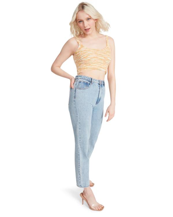 Steve Madden Cozy Knit Tank Women's Tops Orange | SM-831VU