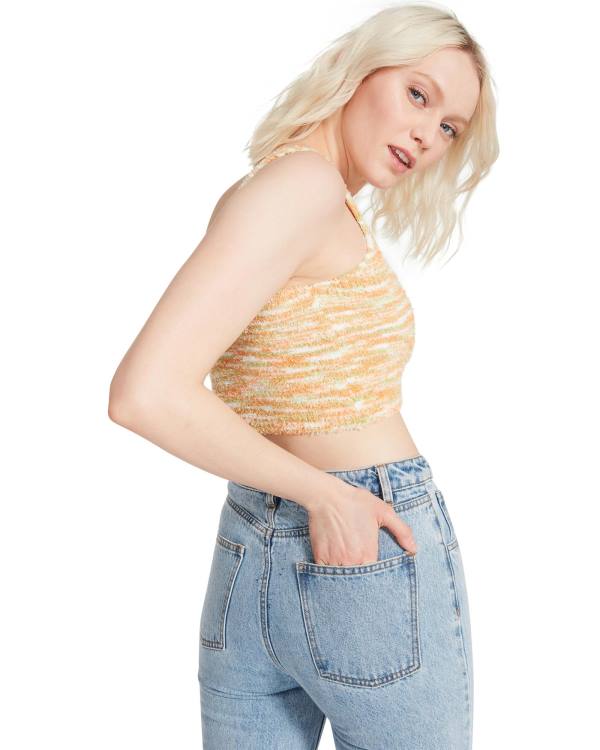 Steve Madden Cozy Knit Tank Women's Tops Orange | SM-831VU