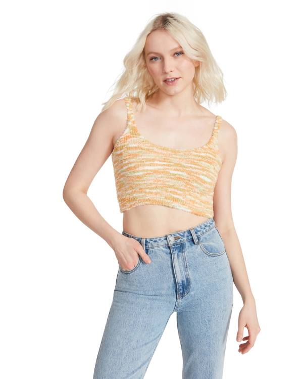 Steve Madden Cozy Knit Tank Women\'s Tops Orange | SM-831VU