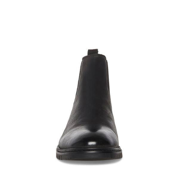 Steve Madden Crawford Leather Men's Boots Black | SM-591TW