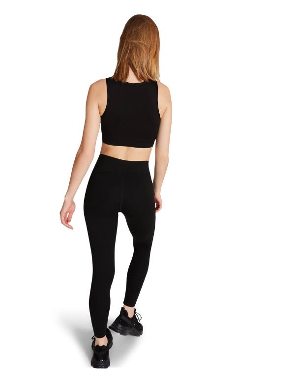 Steve Madden Cropped Active Tank Women's Tops Black | SM-350EC