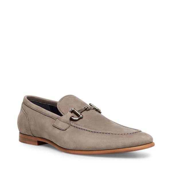Steve Madden Debinair Nubuck Men's Dress Shoes Grey | SM-945PI