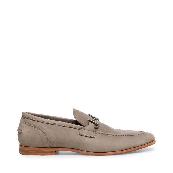 Steve Madden Debinair Nubuck Men\'s Dress Shoes Grey | SM-945PI