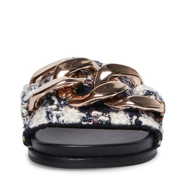 Steve Madden Delay Women's Sandals Navy Multicolor | SM-751HG