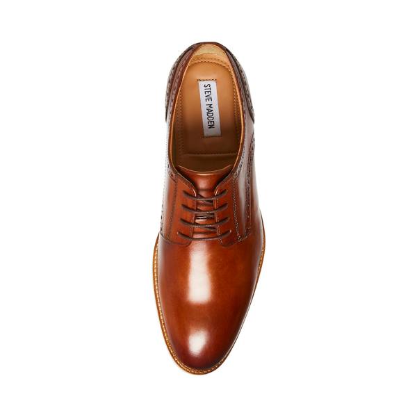 Steve Madden Derbyy Leather Men's Dress Shoes Brown | SM-359RH