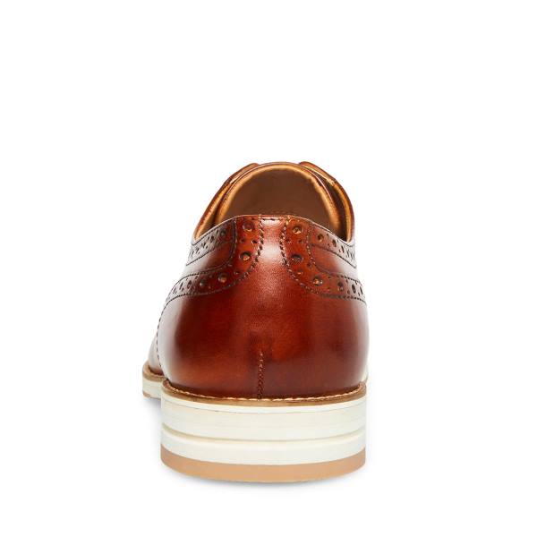Steve Madden Derbyy Leather Men's Dress Shoes Brown | SM-359RH
