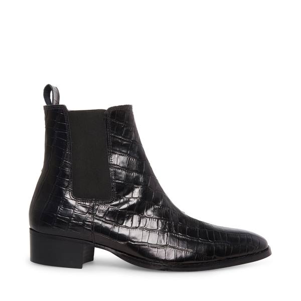 Steve Madden Dex-c Crocodile Men\'s Boots Black | SM-914GD