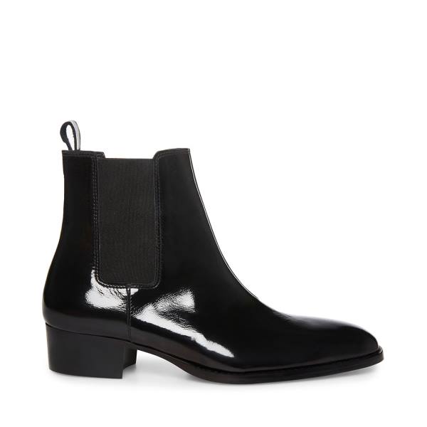 Steve Madden Dex-l Patent Men\'s Boots Black | SM-540ZW