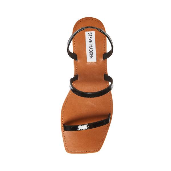 Steve Madden Direct Patent Women's Sandals Black | SM-390SZ