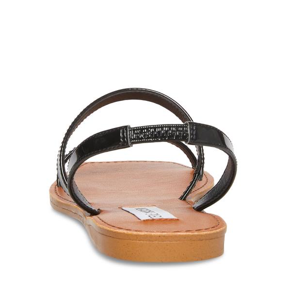 Steve Madden Direct Patent Women's Sandals Black | SM-390SZ