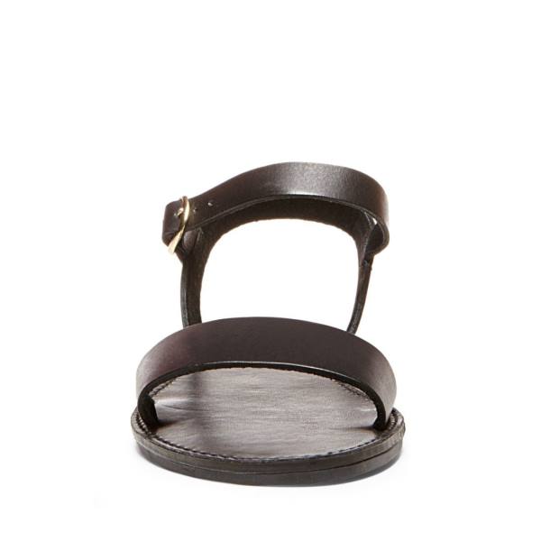 Steve Madden Donddi Leather Women's Sandals Black | SM-613QB