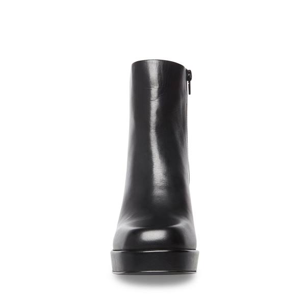 Steve Madden Edsel Leather Women's Booties Black | SM-284MK