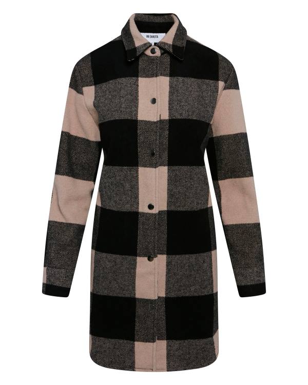 Steve Madden Eldridge Plaid Lt Taupe Women's Coats Light Grey Brown | SM-520DZ