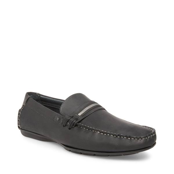 Steve Madden Grab Leather Men's Sneakers Black | SM-731IO