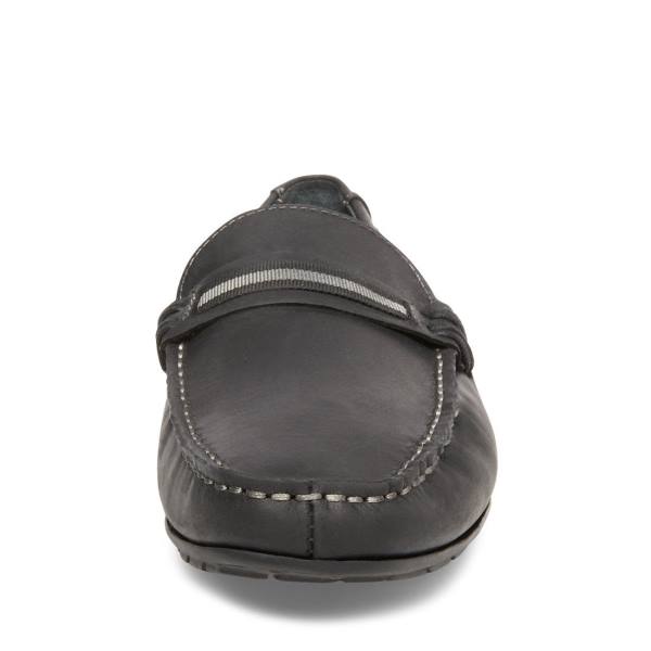 Steve Madden Grab Leather Men's Sneakers Black | SM-731IO