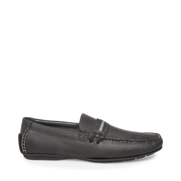 Steve Madden Grab Leather Men\'s Sneakers Black | SM-731IO