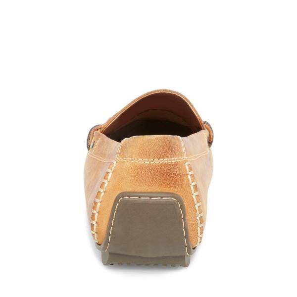 Steve Madden Grab Tan Leather Men's Sneakers Brown | SM-573FU